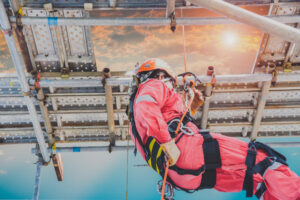 A utilities worker dealing with the high-risk industries' safety challenge.